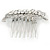 Clear Austrian Crystal 'Leaf' Side Hair Comb In Rhodium Plating - 70mm - view 4