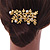 Bridal/ Wedding/ Prom/ Party Bright Gold Tone Metal Clear Austrian Crystal Glass Pearl Floral Side Hair Comb - 70mm - view 3