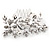 Bridal/ Wedding/ Prom/ Party Rhodium Plated Clear Austrian Crystal Glass Pearl Floral Side Hair Comb - 75mm - view 1