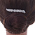 Rhodium Plated Clear Crystal Plain Hair Comb - 65mm - view 3