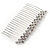 Rhodium Plated Clear Crystal Plain Hair Comb - 65mm - view 4