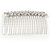 Rhodium Plated Clear Crystal Plain Hair Comb - 65mm - view 6