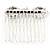 Mini Bridal/ Prom/ Party White Glass Pearl Crystal Flower Hair Comb In Silver Tone - 50mm Across - view 6