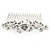 Large Bridal/ Wedding/ Prom/ Party Rhodium Plated Clear Austrian Crystal Butterfly Hair Comb - 110mm - view 3