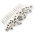 Large Bridal/ Wedding/ Prom/ Party Rhodium Plated Clear Austrian Crystal Butterfly Hair Comb - 110mm