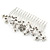 Large Bridal/ Wedding/ Prom/ Party Rhodium Plated Clear Austrian Crystal Butterfly Hair Comb - 110mm - view 4