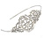 Bridal/ Wedding/ Prom Rhodium Plated Clear Crystal, Faux Pearl Floral Tiara Headband
