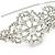 Bridal/ Wedding/ Prom Rhodium Plated Clear Crystal, Faux Pearl Floral Tiara Headband - view 3