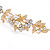 Bridal/ Wedding/ Prom Gold Plated Clear Crystal, White Glass Flowers & Leaves Tiara Headband - view 4