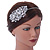 Statement Bridal/ Wedding/ Prom Rhodium Plated Clear Crystal Feather Motif Tiara Headband - view 2