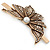 Vintage Inspired Clear Austrian Crystal Half Flower Hair Beak Clip/ Concord Clip/ Clamp Clip In Bronze Tone - 80mm L - view 6