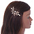 Vintage Inspired Clear Austrian Crystal Half Flower Hair Beak Clip/ Concord Clip/ Clamp Clip In Bronze Tone - 80mm L - view 2