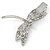 Clear Crystal Dragonfly Hair Beak Clip/ Concord Clip/ Clamp Clip In Silver Tone - 50mm L - view 6