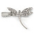 Clear Crystal Dragonfly Hair Beak Clip/ Concord Clip/ Clamp Clip In Silver Tone - 50mm L - view 5