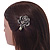 Vintage Inspired Clear Austrian Crystal Open Rose Hair Beak Clip/ Concord Clip/ Clamp Clip In Bronze Tone - 60mm L - view 2
