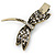 Vintage Inspired Clear Crystal Dragonfly Hair Beak Clip/ Concord Clip/ Clamp Clip In Bronze Tone - 50mm L - view 4