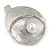 Clear Crystal, Pearl Hammered Shell Hair Beak Clip/ Concord Clip/ Clamp Clip In Silver Tone - 55mm L - view 1