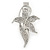 Clear Crystal Butterfly Hair Beak Clip/ Concord Clip/ Clamp Clip In Silver Tone - 55mm L - view 5