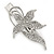 Clear Crystal Butterfly Hair Beak Clip/ Concord Clip/ Clamp Clip In Silver Tone - 55mm L - view 6