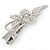 Clear Crystal Butterfly Hair Beak Clip/ Concord Clip/ Clamp Clip In Silver Tone - 55mm L - view 4