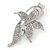 Clear Crystal Butterfly Hair Beak Clip/ Concord Clip/ Clamp Clip In Silver Tone - 55mm L - view 7