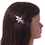 Clear Crystal Butterfly Hair Beak Clip/ Concord Clip/ Clamp Clip In Silver Tone - 55mm L - view 2