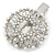 Clear Austrian Crystal, Glass Pearl Wreath Hair Beak Clip/ Concord Clip/ Clamp Clip In Silver Tone - 60mm L - view 5