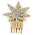 Vintage Inspired Bridal/ Wedding/ Prom/ Party Gold Tone Clear Crystal Leaf Hair Comb - 65mm Across - view 3