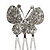 Small Clear Austrian Crystal Butterfly Side Hair Comb In Rhodium Plating - 25mm - view 4