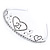Bridal/ Wedding/ Prom Rhodium Plated Clear Crystal Open Heart '21' Princess Classic Tiara - view 7