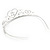 Bridal/ Wedding/ Prom Rhodium Plated Clear Crystal Open Heart '21' Princess Classic Tiara - view 4