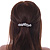 Bridal Wedding Prom Silver Tone Diamante Butterfly Barrette Hair Clip Grip - 70mm Across - view 5