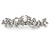 Bridal Wedding Prom Silver Tone Diamante Butterfly Barrette Hair Clip Grip - 70mm Across - view 6