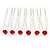 Bridal/ Wedding/ Prom/ Party Set Of 6 Siam Red Austrian Crystal Hair Pins In Silver Tone - view 3
