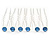 Bridal/ Wedding/ Prom/ Party Set Of 6 Light Blue Austrian Crystal Hair Pins In Silver Tone - view 3