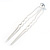 Bridal/ Wedding/ Prom/ Party Set Of 6 Light Blue Austrian Crystal Hair Pins In Silver Tone - view 4