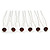 Bridal/ Wedding/ Prom/ Party Set Of 6 Brown Amber Austrian Crystal Hair Pins In Silver Tone - view 4