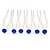 Bridal/ Wedding/ Prom/ Party Set Of 6 Sapphire Blue Austrian Crystal Hair Pins In Silver Tone - view 4
