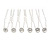 Bridal/ Wedding/ Prom/ Party Set Of 6 Clear Austrian Crystal Hair Pins In Silver Tone - view 5
