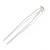 Bridal/ Wedding/ Prom/ Party Set Of 6 Clear Austrian Crystal Hair Pins In Silver Tone - view 4