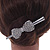 Bridal/ Prom/ Wedding Silver Tone Clear Crystal, Glass Pearl Bow Hair Beak Clip/ Concord Clip - 11.5cm Length - view 2