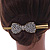 Vintage Inspired Gold Tone Clear Crystal, Glass Pearl Bow Hair Beak Clip/ Concord Clip - 11.5cm Length - view 4
