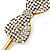 Vintage Inspired Gold Tone Clear Crystal, Glass Pearl Bow Hair Beak Clip/ Concord Clip - 11.5cm Length - view 3