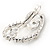 Clear Crystal, Glass Pearl Open Assymetrical Heart Barrette Hair Clip Grip In Rhodium Plated Metal - 50mm Across - view 4