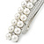 Bridal Wedding Prom Silver Tone 2 Row Pearl, Crystal Barrette Hair Clip Grip - 80mm W - view 4