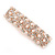 Pearl and Crystal Barrette Hair Clip Grip In Rose Gold Tone Metal - 60mm W - view 7