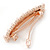 Pearl and Crystal Barrette Hair Clip Grip In Rose Gold Tone Metal - 60mm W - view 4