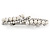 Bridal Wedding Prom Silver Tone Glass Pearl Crystal Barrette Hair Clip Grip - 70mm Across - view 6