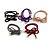 5 Multicoloured Bow with Gold Tone Bead Design Hair Elastic Set/ Ideal For School - view 9
