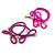 Two Piece Pink Bow with Gold Tone Bead Design Hair Elastic Set/ Ideal For School - view 6